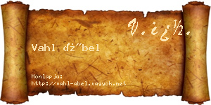 Vahl Ábel névjegykártya