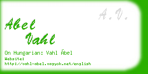 abel vahl business card
